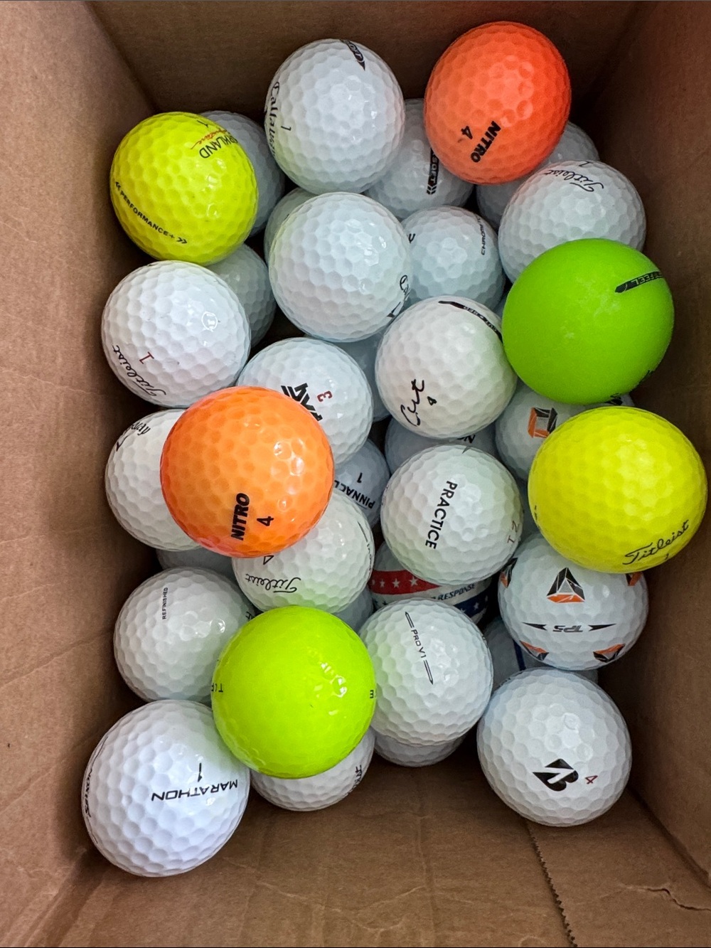 Golf Balls Mixed Lot Titleist Calloway Sporty Assorted Used 40 Golf Balls Bulk